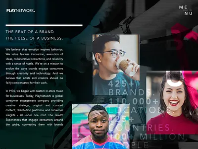 Playnetwork-About adobe cc desktop entertainment interface design parallax photoshop ui uiux user experience user interface ux visual design