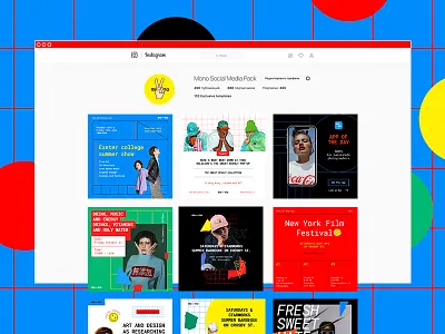 instagram web blog color facebook icons instagram kit lifestyle model social media template web