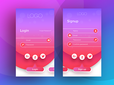 Mobile UI Design color cool creative design new concept ui gradient login professional signup