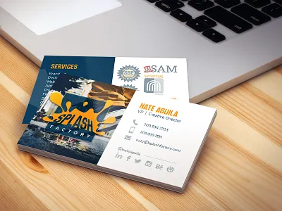 Splash Factory Business Cards branding business cards design illustrator layout photoshop