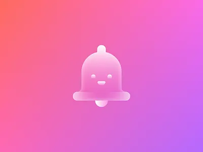 Dribbble Invite! bell dribbble emoji gradient icon illustration invitation invite white