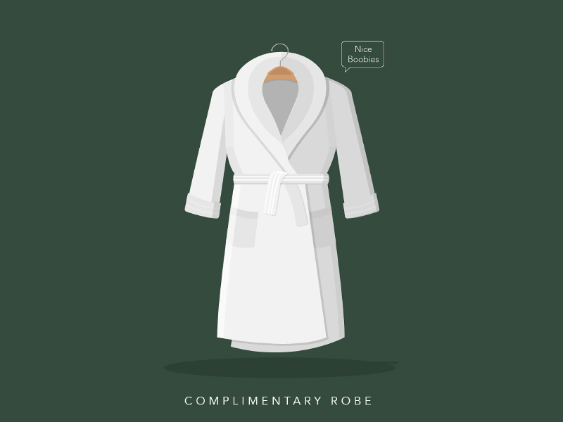 Complimentary Robe design digital flat graphic illustration