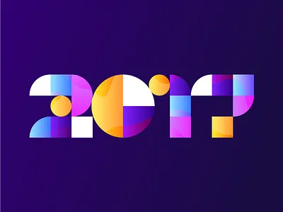 2017 2017 geometric gradient illustration minimal number type typography