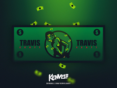 Travis Scott art dollar fan illustration kenveloart scott travis