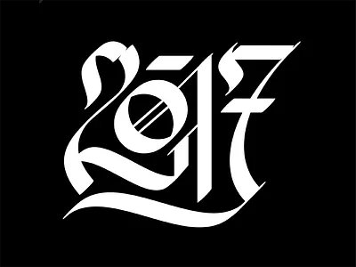 Adios 2017 black letter calligraphic calligraphy gothic typography