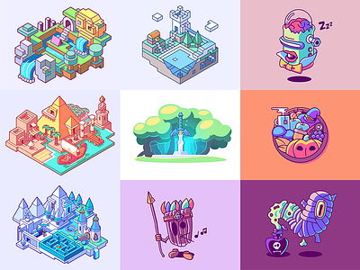 Best 9 of 2017 3d best characters egypt halloween iceland illustration island isometric vector