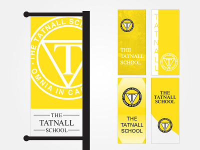 School Pole Banners banner black education environment flag pole yellow