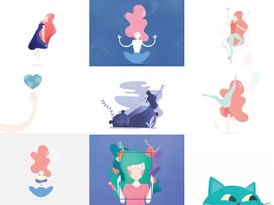 My favorite 9 from 2017. 2017 2018 bear cat color favorite girls illustration newyear