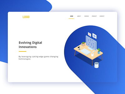 Landing Page blue clean digital gradient innovation landing landing page modern startup table white workspace