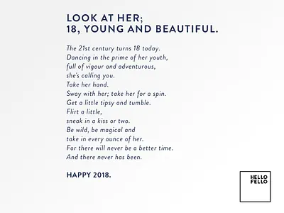 Happy 2018, Fellos! 2018 content copy layout newyear