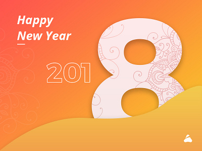 Happy New Year! colourful flat graphic illustration new year patterns symbol