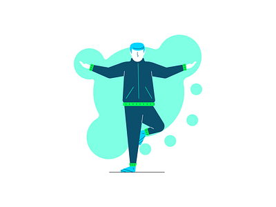 Balance active balance graphic design illustration man tracksuit yoga