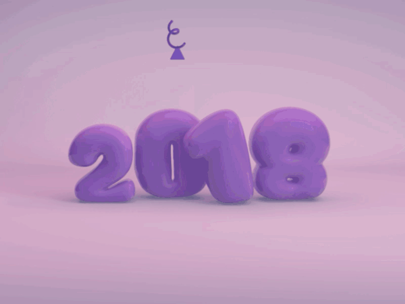 Hello 2018, Hello Dribbble! 2018 3d animation debut happy new year purple