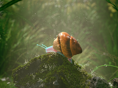 Snail 2018 3d cinema4d design megascans redshift