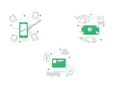 How It Works Illustrations account clean how it works icon illustration list money secure ship ui ux vector