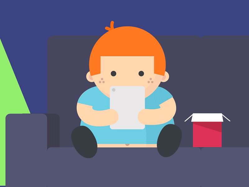 Ipad loop (animated gif) aftereffects animated animation character design explainer video gif kid motion motion graphics