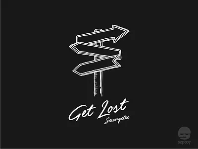 Serengetee - get lost adventure apparel arrow signs branding get lost hand drawing illustration line art serengetee signs travelling tshirt design