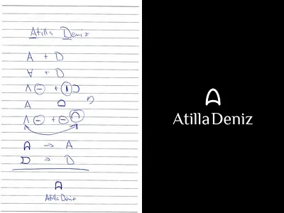 Atilla Deniz - Logo atilladeniz blackwhite branding initial logo