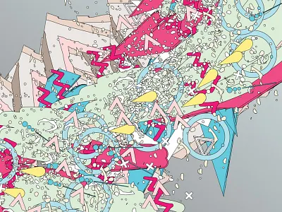 Abstractivity - Mural abstract generative art