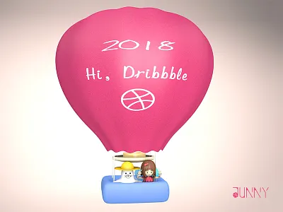 Hi,Dribbble air balloon dribbble hello hot hydrogen