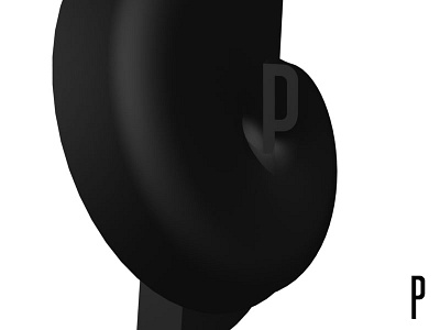 3D Alphabet - P 3d abstract alphabet bw p side project typography
