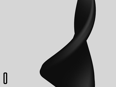 3D Alphabet - O 3d abstract alphabet bw o side project typography
