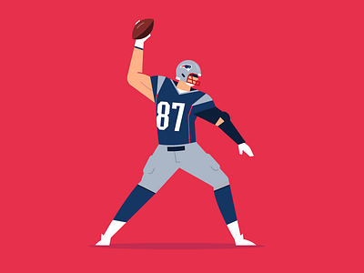 Gronk Spike 2d brady flat football gronk gronkowski new england patriots vector