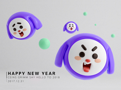 Happy New Year blender c4d