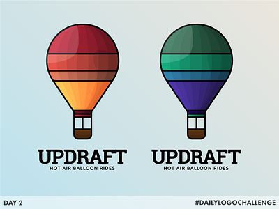 Hot Air Balloon - Day 2 #DailyLogoChallenge dailylogochallenge hot air balloon illustration logo shading vector