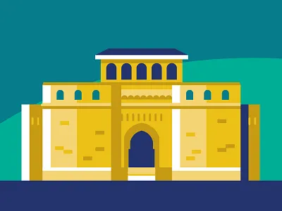 City illustration set - Pune app branding city design flat icon illustration logo ui ux vector web