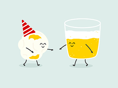 Happy Friday Happy Hour art beer brand characterdesign design draw happyfriday happyhour illustration photoshop popcorn