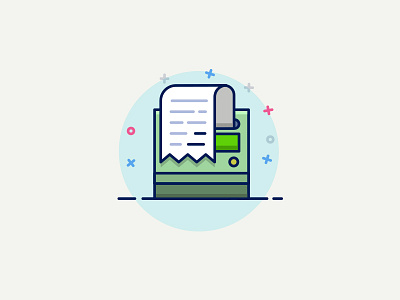 Cash Register cash flat icon illustration line register simple vector