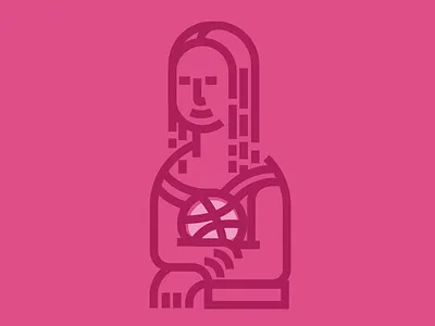 Monalisa-Dribbble debut designer dribbble firstshot graphicdesign lineart minimal monalisa