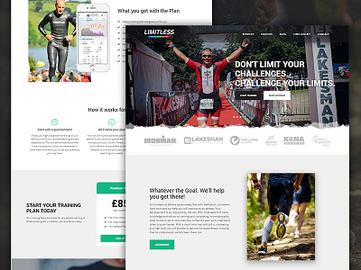 Limitless Triathlon coach coaching cycling fitness homepage landing page running training triathlon web web design website