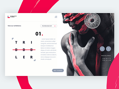 Museum of Dribbble Landing Page art clean interface minimalism modern museum simple ui ux web