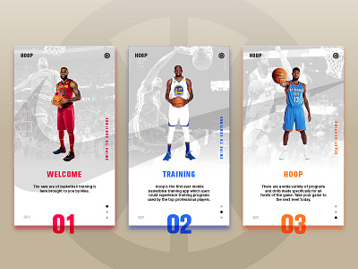 #022 Onboarding basketball dailyui design kd lbj nba nike pg training ui ux