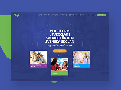 Vklass Website blue education green header jumbotron responsive