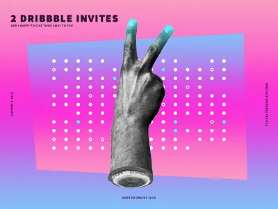 2 Invites Giveaway app blue cv dribbble folio giweaway invites pink portfolio start web work