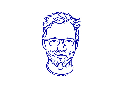 Arunas avatar beard character glasses head illustrator linear lineart team