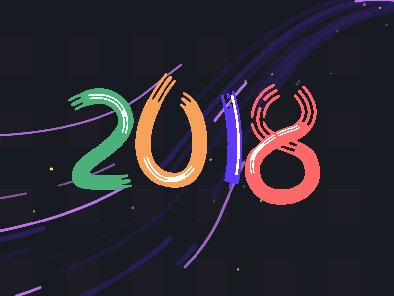 2018 ,happy new year 2018.new ae animation cartoon design fireworks font night year