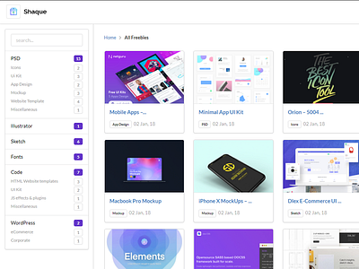 SHAQUE.XYZ - Freebies Hub Launched download freebies html illustrator photoshop sketch web wordpress