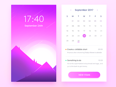 Calendar illustration scenery