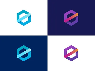 Hexagon / Cube Logo Design brand branding bridge connection cube design hexagon icon identity logo