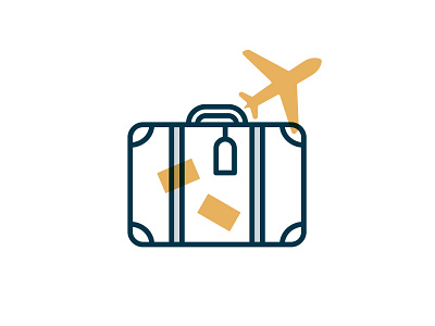 Suitcase credit card email icon illustration light bulb logo robot yellow