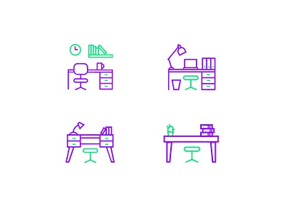 Workspace Icon Set app flat icon set icons illustrator rent set type workspace