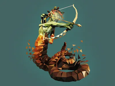 Medusa greek illustration low poly lowpoly medusa monster mythology