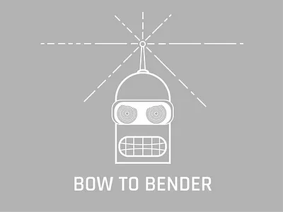 Bow to Bender bender bots flat illustration poster robots shirt swag vector