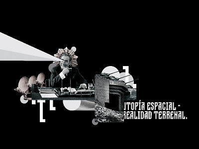 Spatial utopia - earthly reality abstract architecture art artwork black and white building collage concept dark design digital photoshop