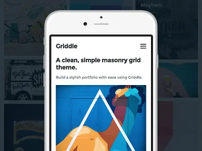 Griddle Mobile View blog photography portfolio theme wordpress