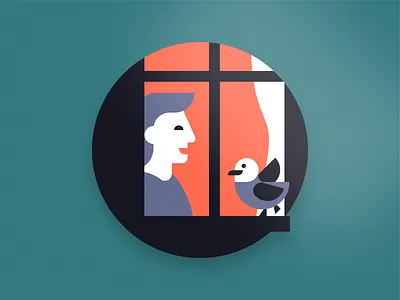 Atlis - Resident badge bird branding cute fun illustration neighborhood resident window
